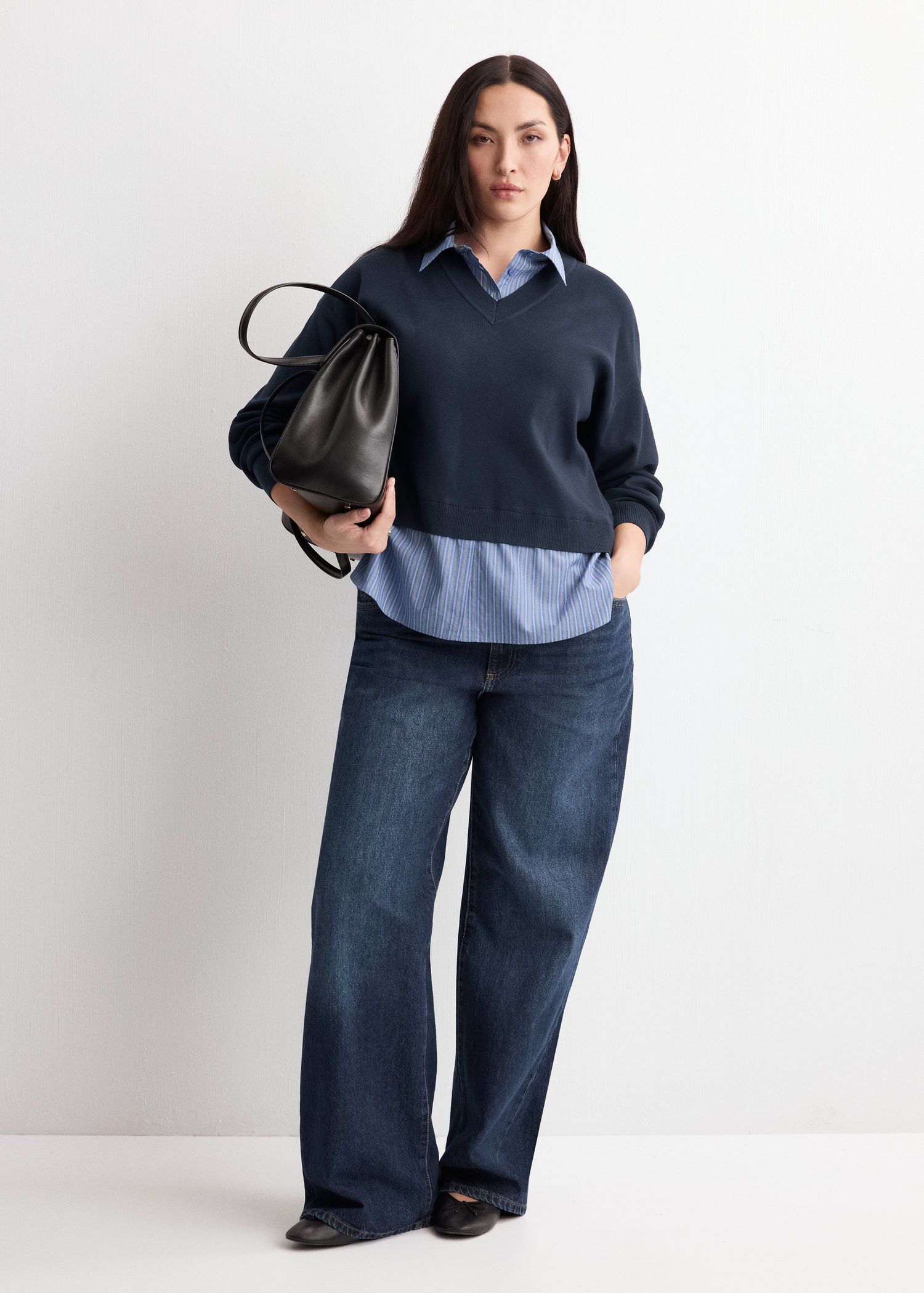 Combined shirt sweater