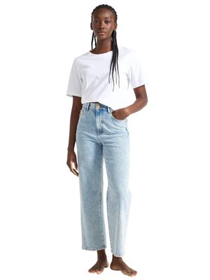 High waist jeans in cotton denim wi