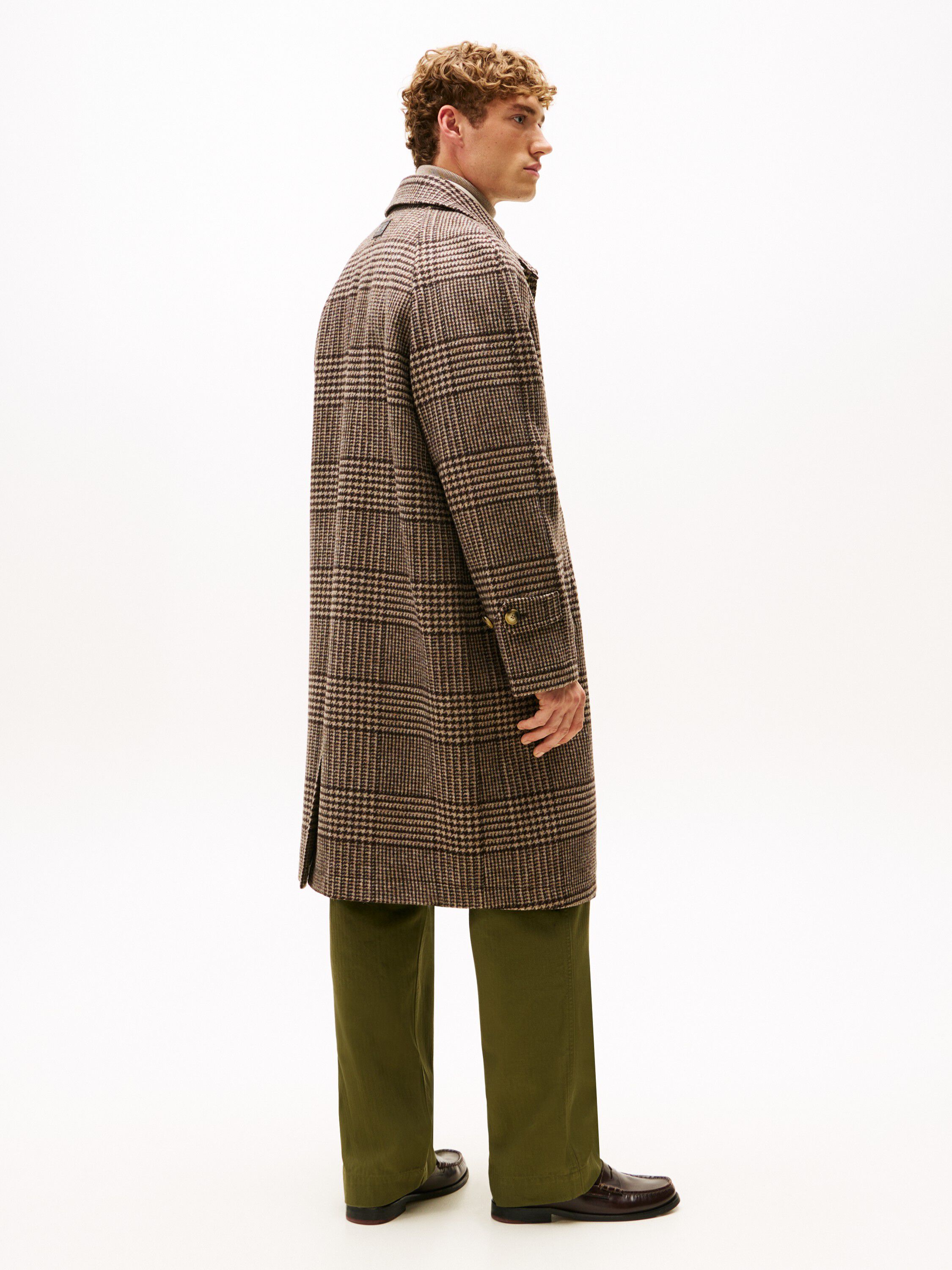 WOOL CHECK COAT