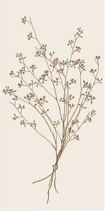 Serviet brun blomstersilhuet 16 stk pr pakke