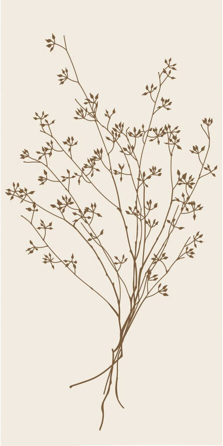 Serviet brun blomstersilhuet 16 stk pr pakke