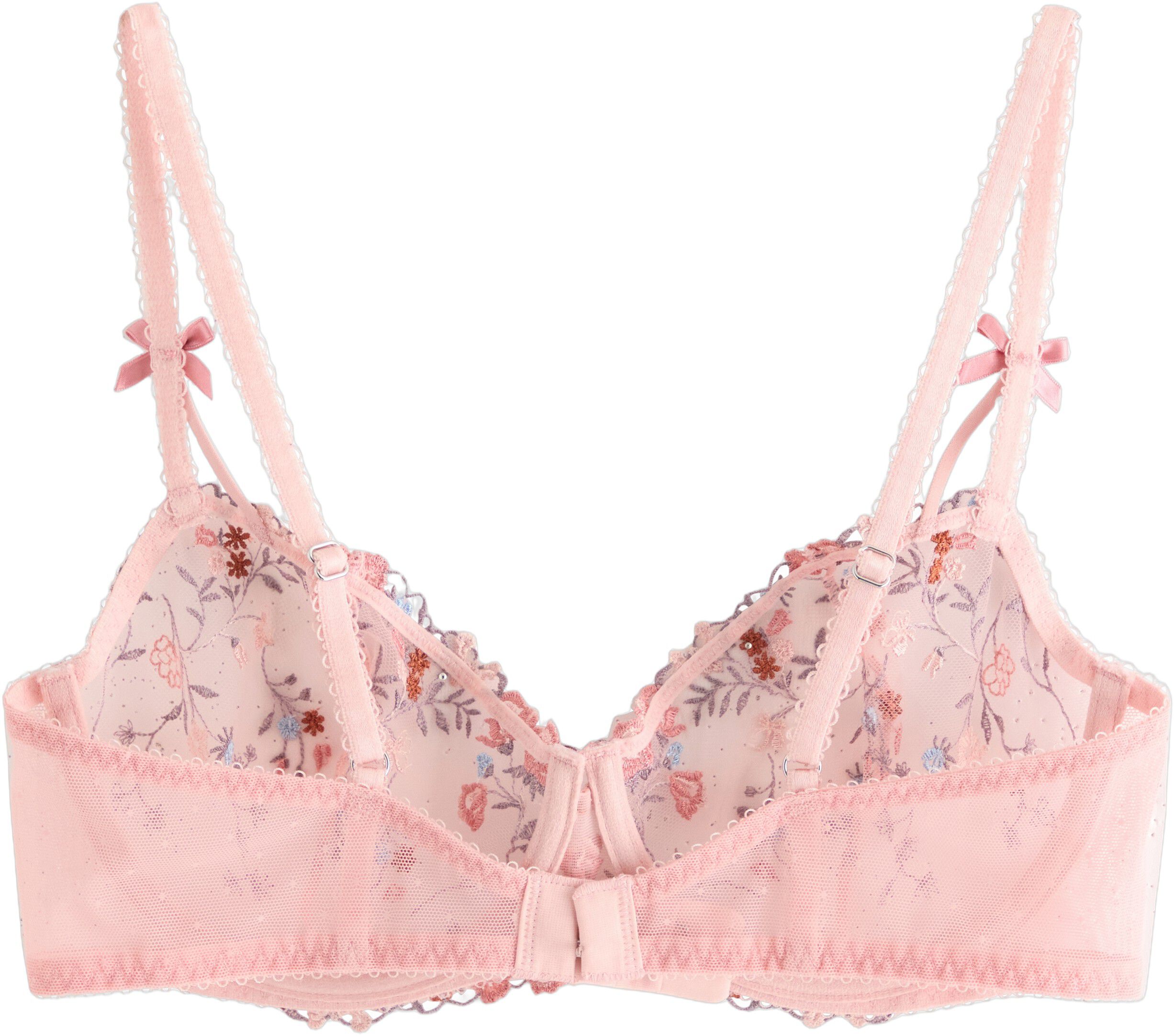 Unpadded wire bra in sheer lace and