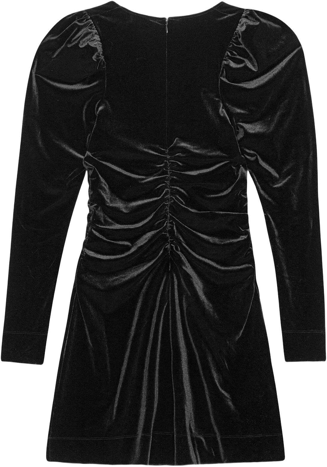 Velvet Jersey Gathered Mini Dress