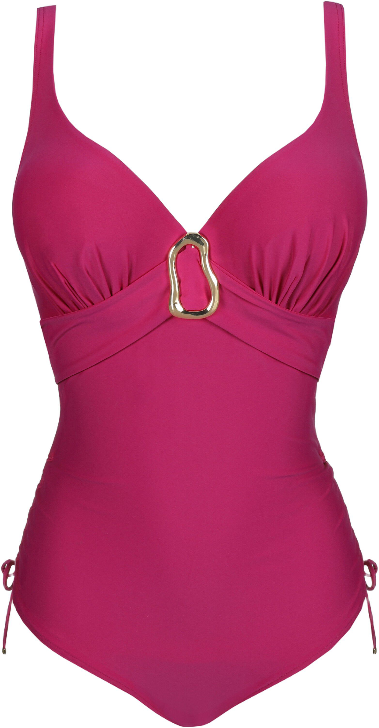 Uvita badedragt med dyb udsk&aelig;ring