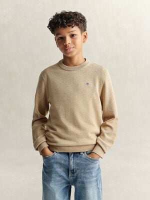 Shield Cotton Crew Neck Sweater