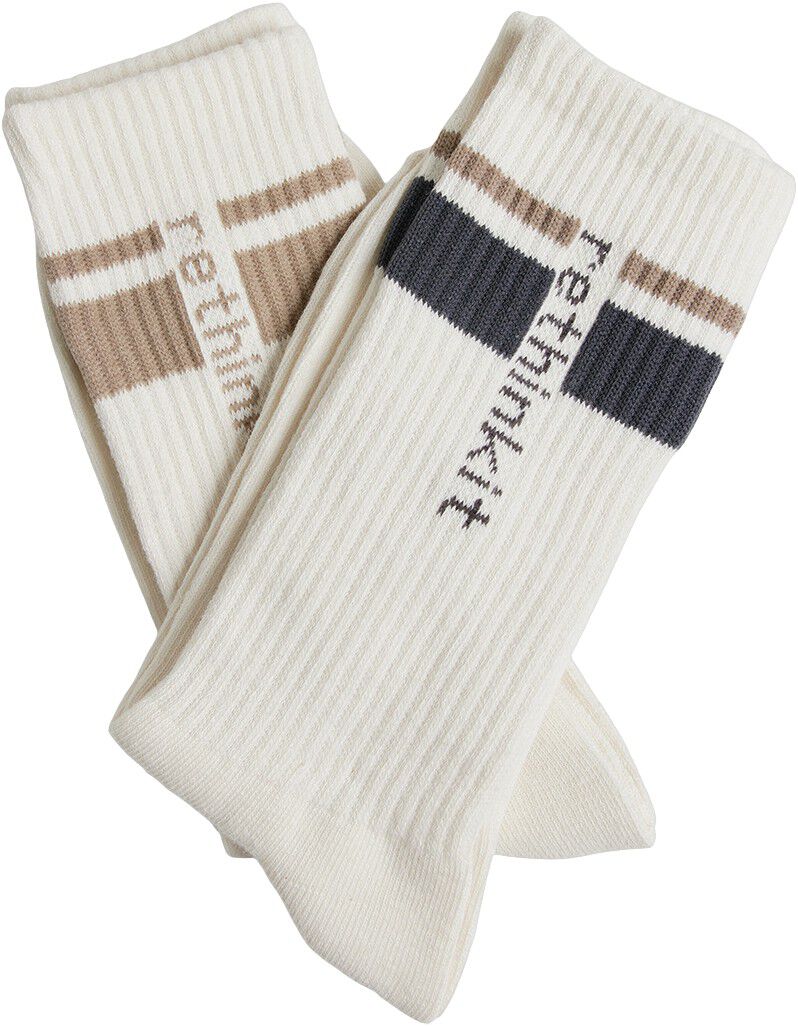 2-pak Rethinkit Stribet Crew Sokker