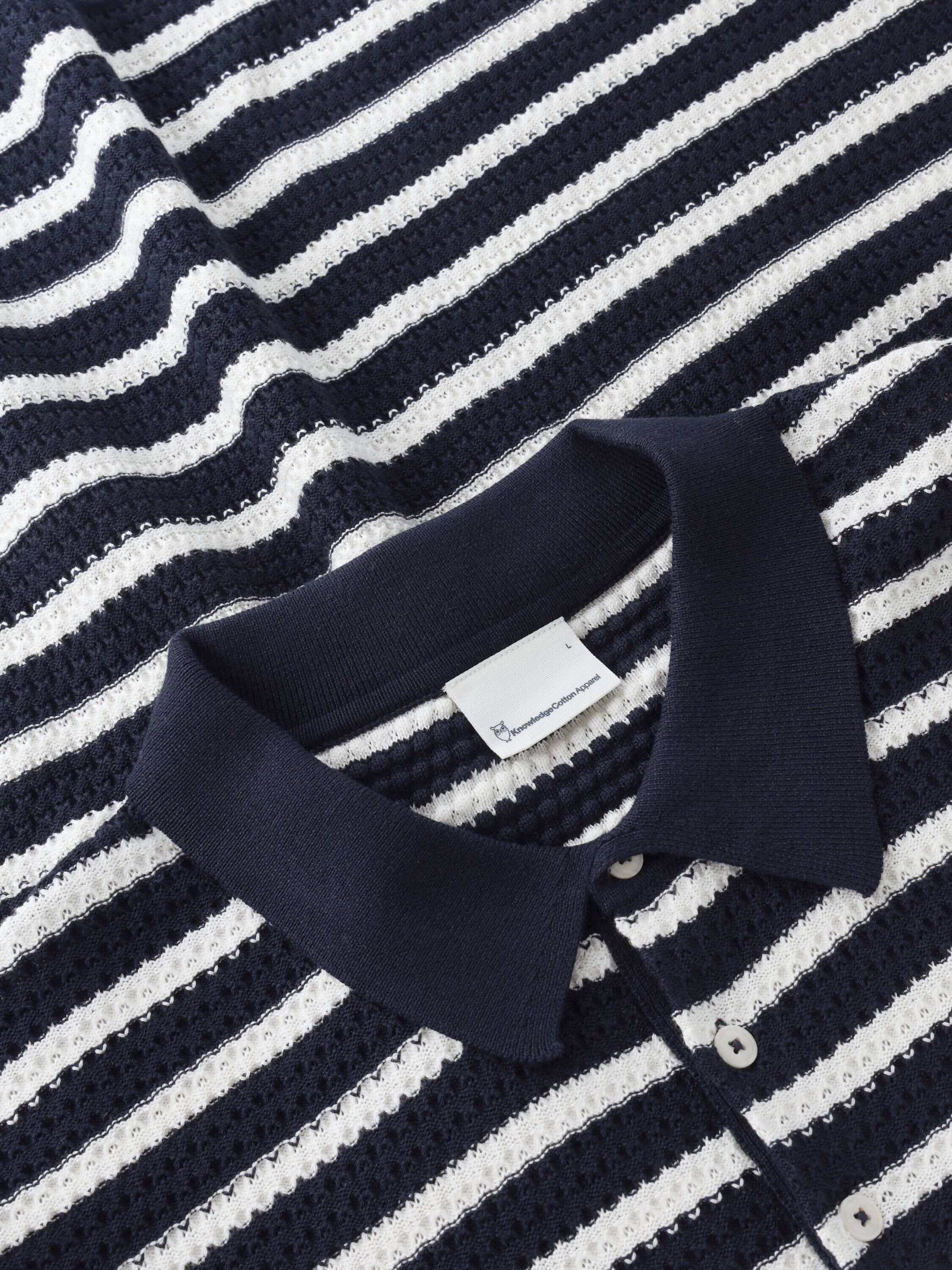 Knitted stripe polo