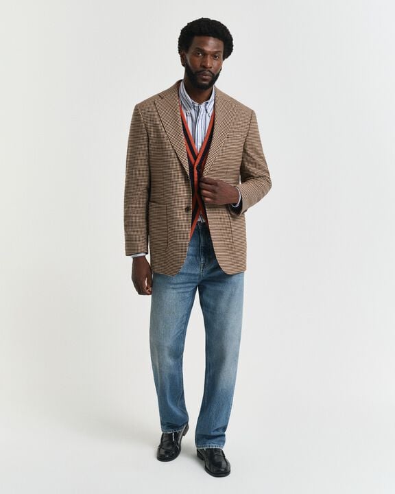 REL GINGHAM CHECK BLAZER