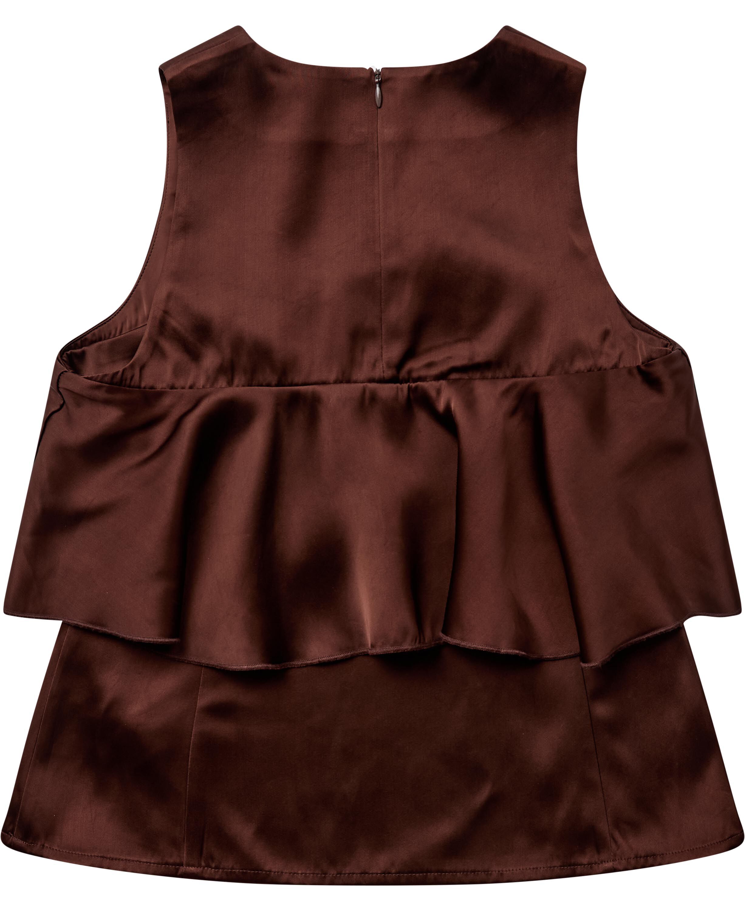 Double Viscose Satin Ruffle Top