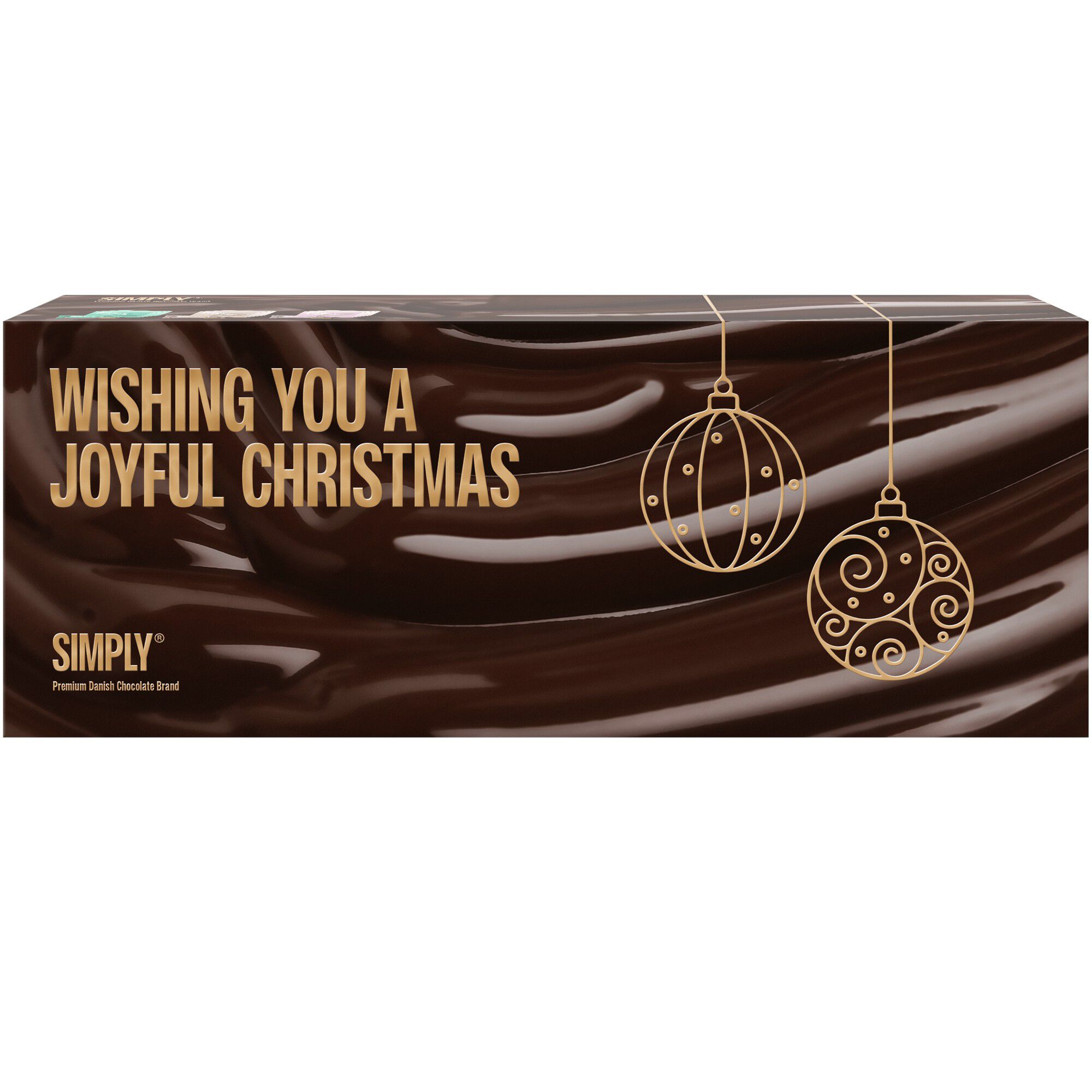 Simply&reg; JOYFUL CHRISTMAS chokolade&aelig;ske (500g)
