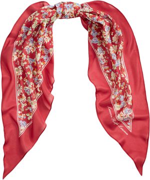 Floral Silk Diamond Scarf
