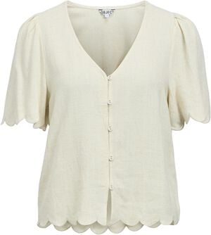 OBJSANNE 2/4 LO V-NECK TOP NOOS