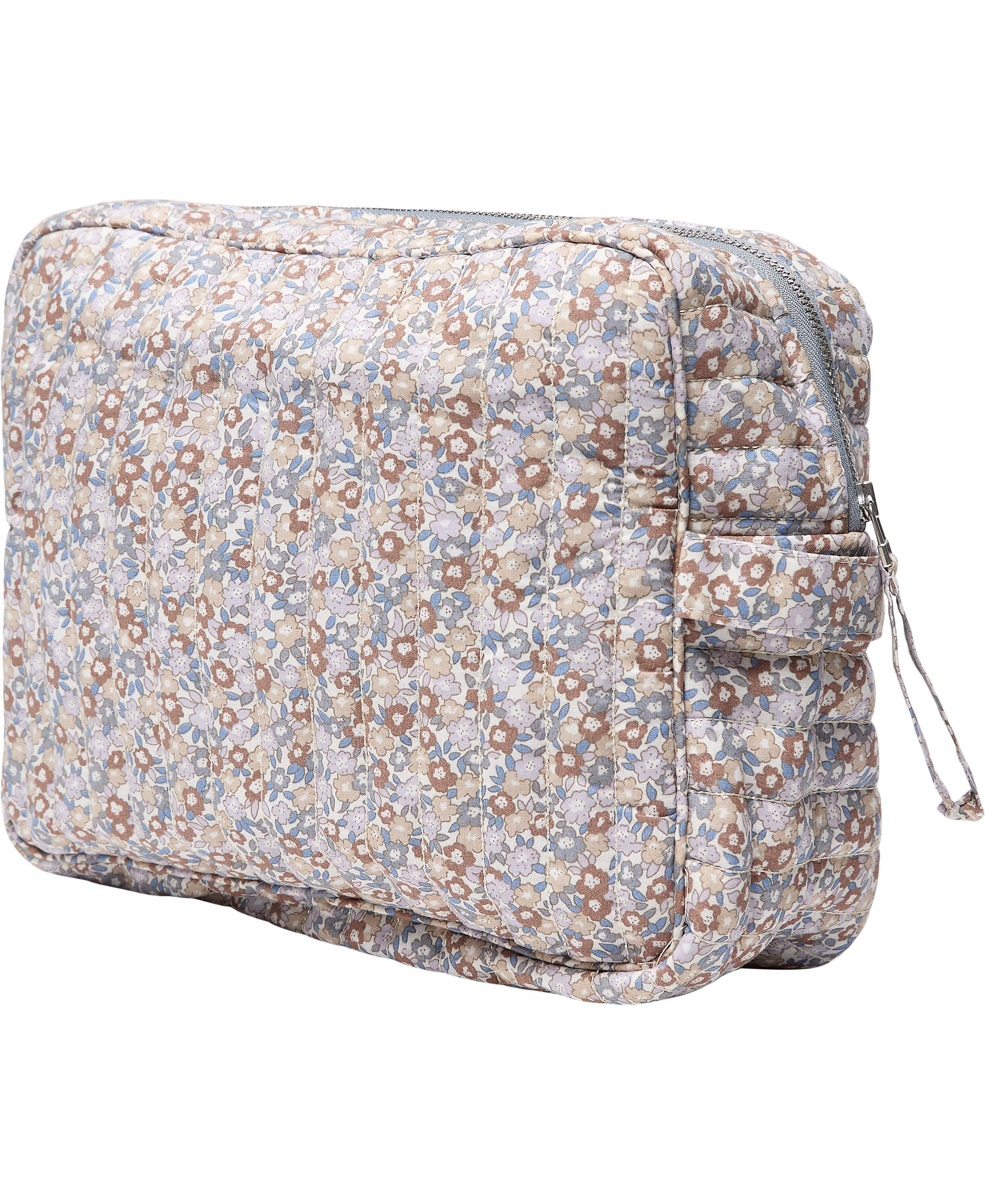 Make Up Bag, Quilted - - Cotton Voile AOP BigPastel Lilac