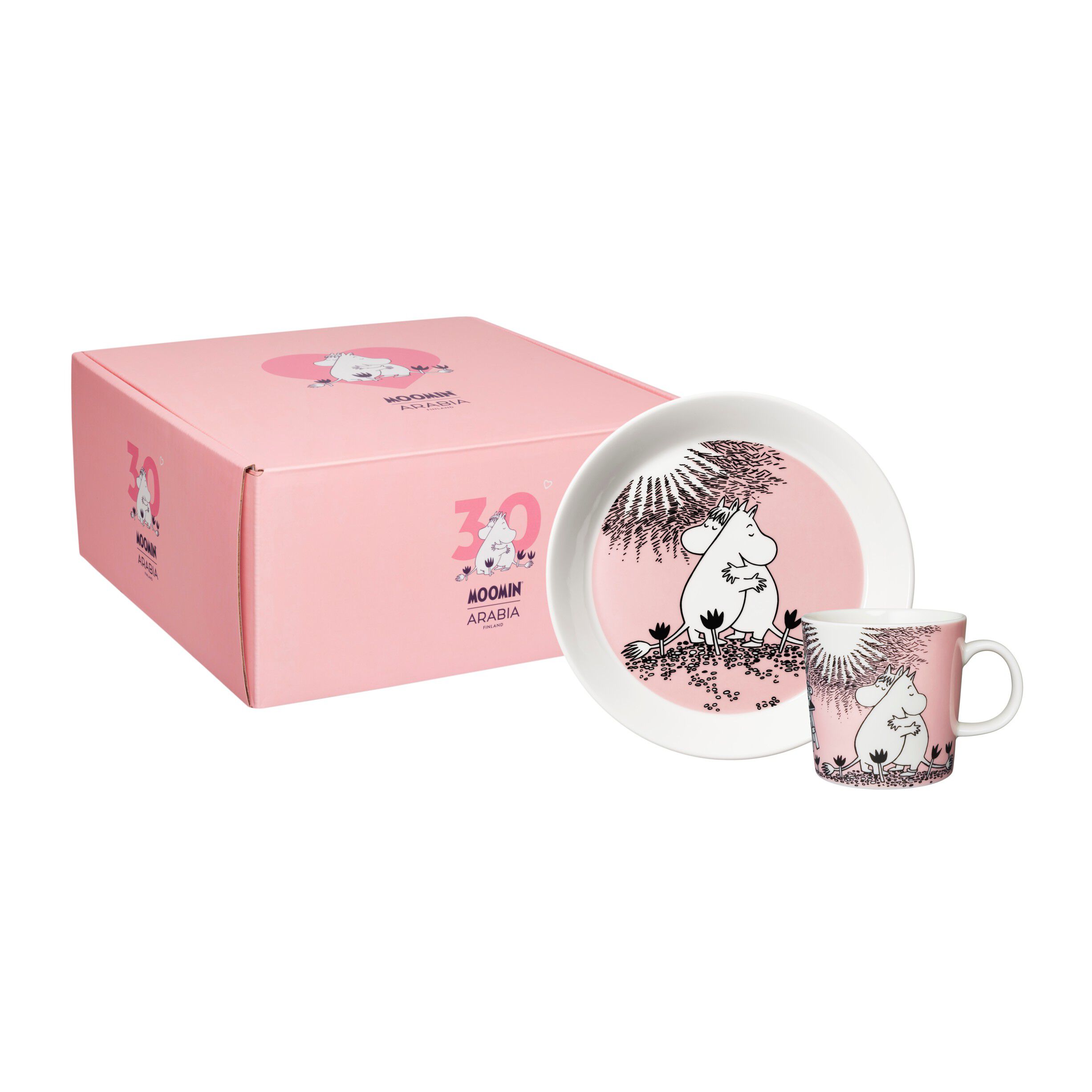 Moomin set mug & plate Love
