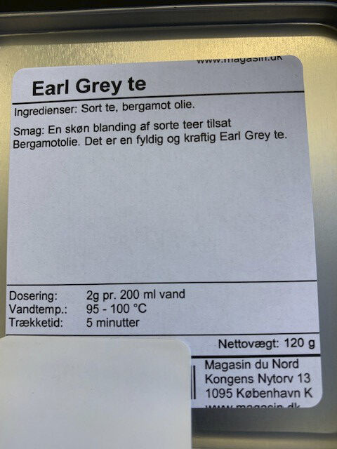 Magasin Earl Grey te 120g