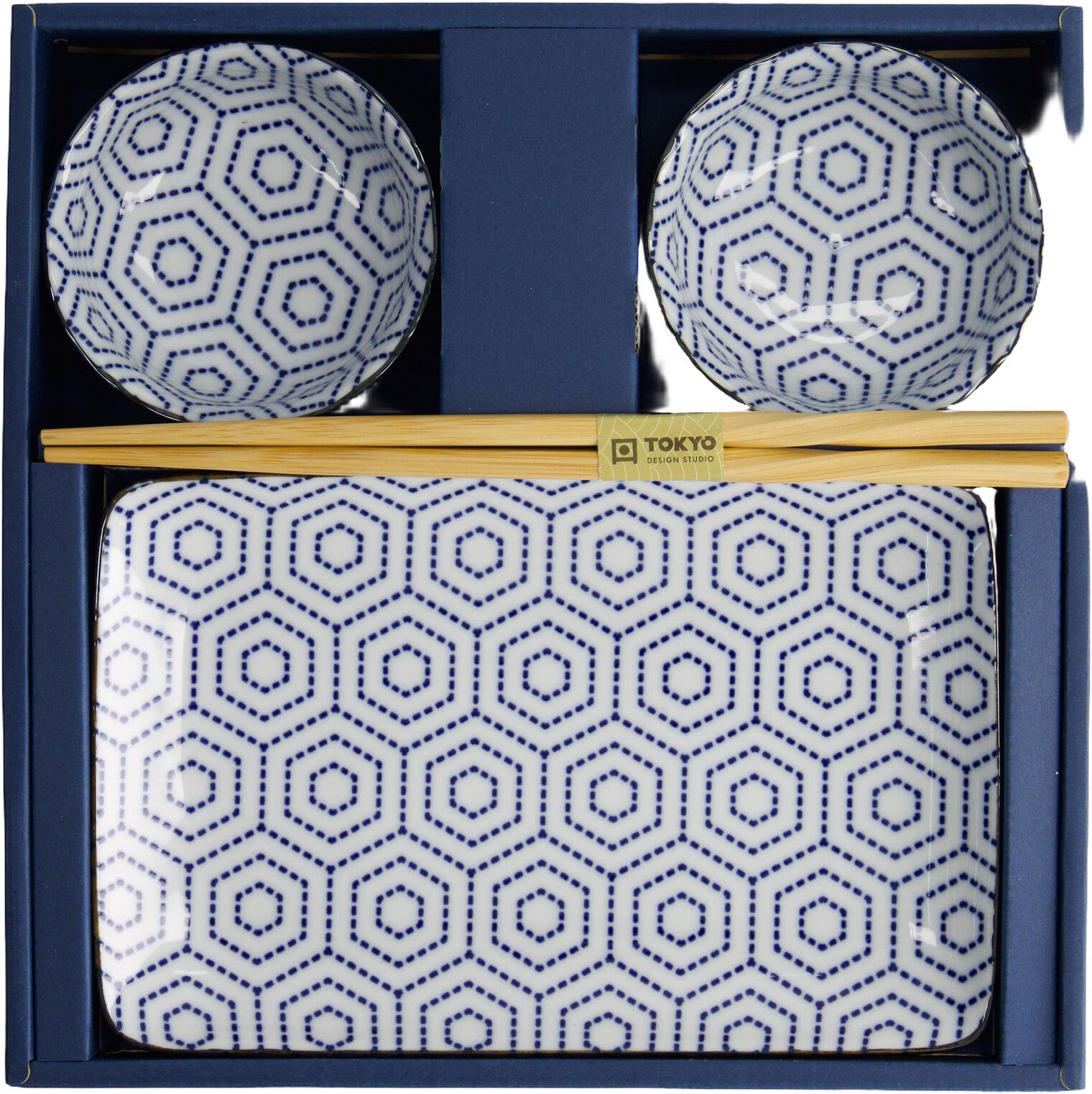Kotobuki Sushi Giftset 6pcs Kikko 20.5x13.2x2.2cm & 9.3x3.2c