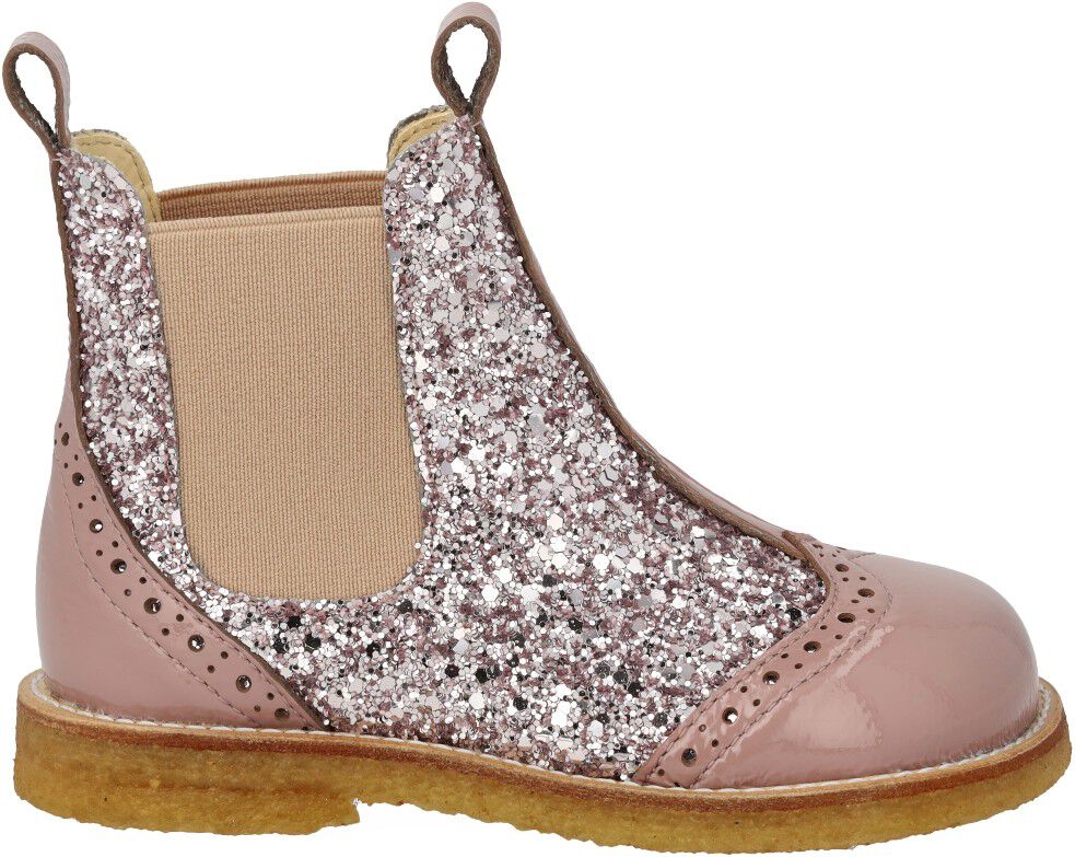Chelsea st&oslash;vle med glitter og brogu