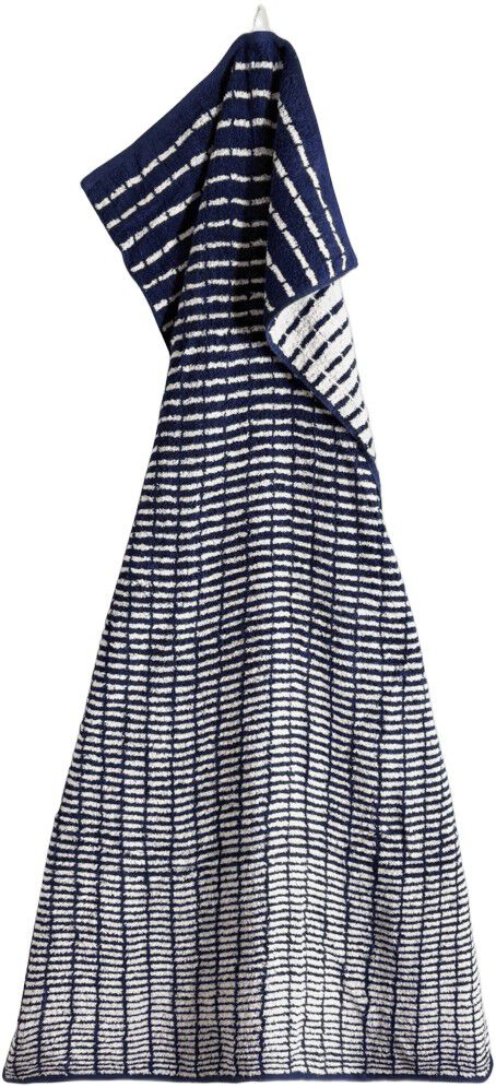 Nuance H&aring;ndkl&aelig;de 70x140 cm m&oslash;rk bl&aring;/hvid