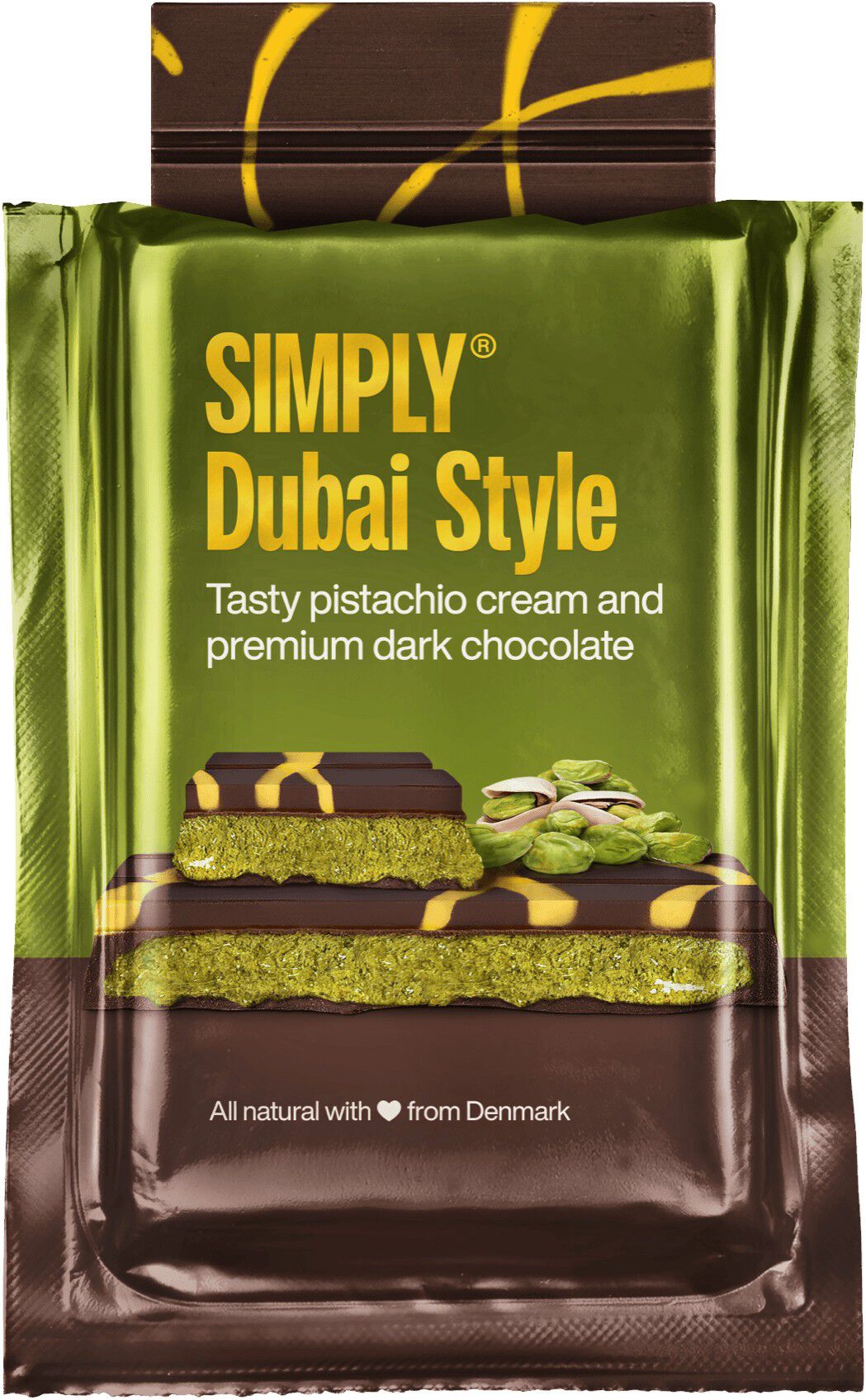 SIMPLY&reg; Pistacie-Chokolade Sharing Bar, M&Oslash;RK (90g)