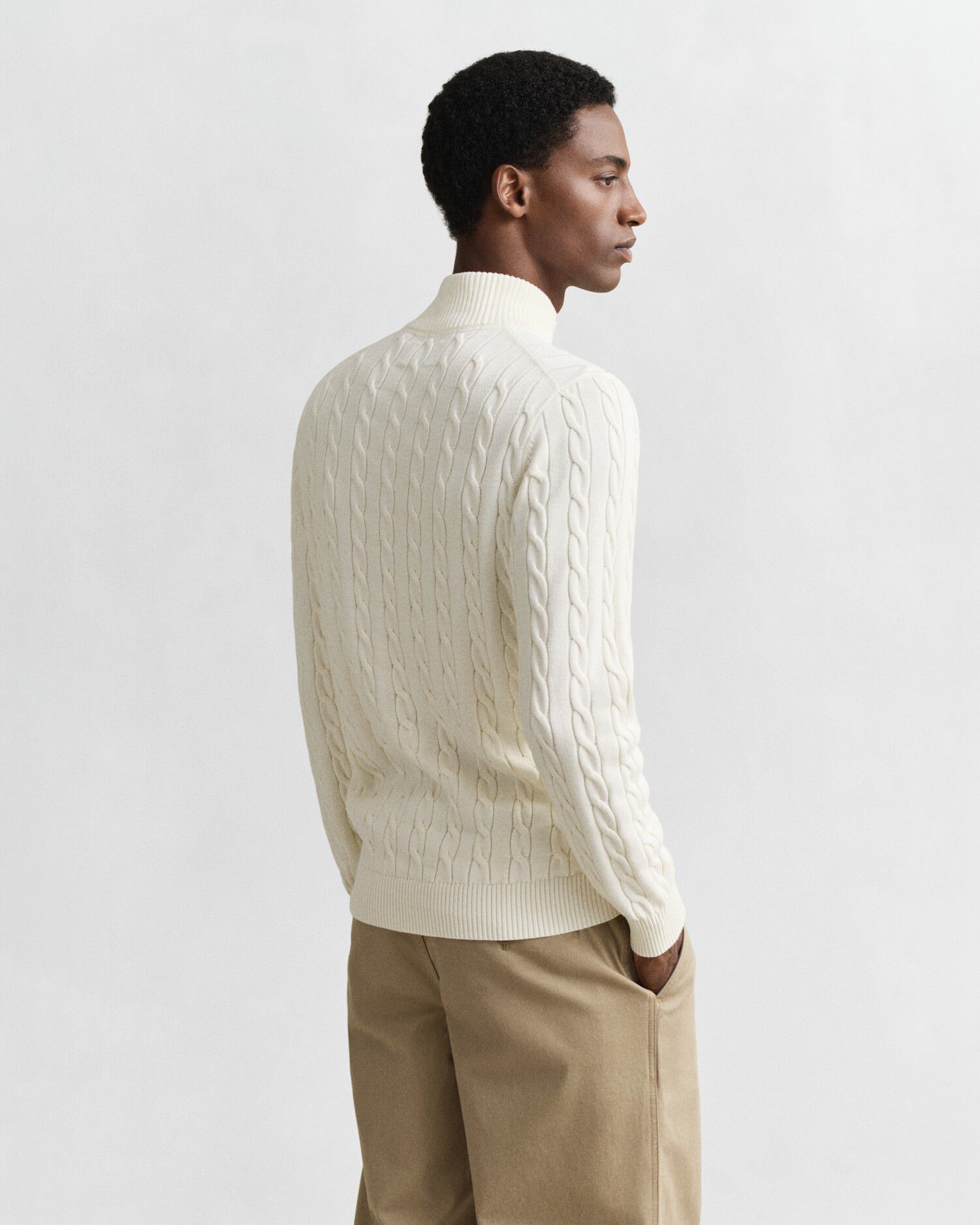COTTON CABLE HALF ZIP