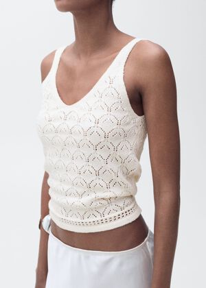 Openwork details knit top