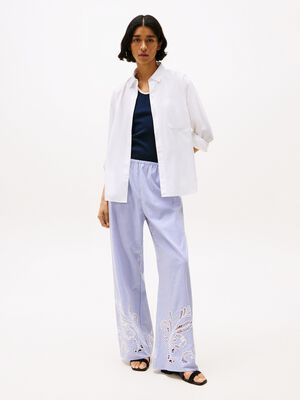 BRODERIE ANGLAISE COTTON PANTS