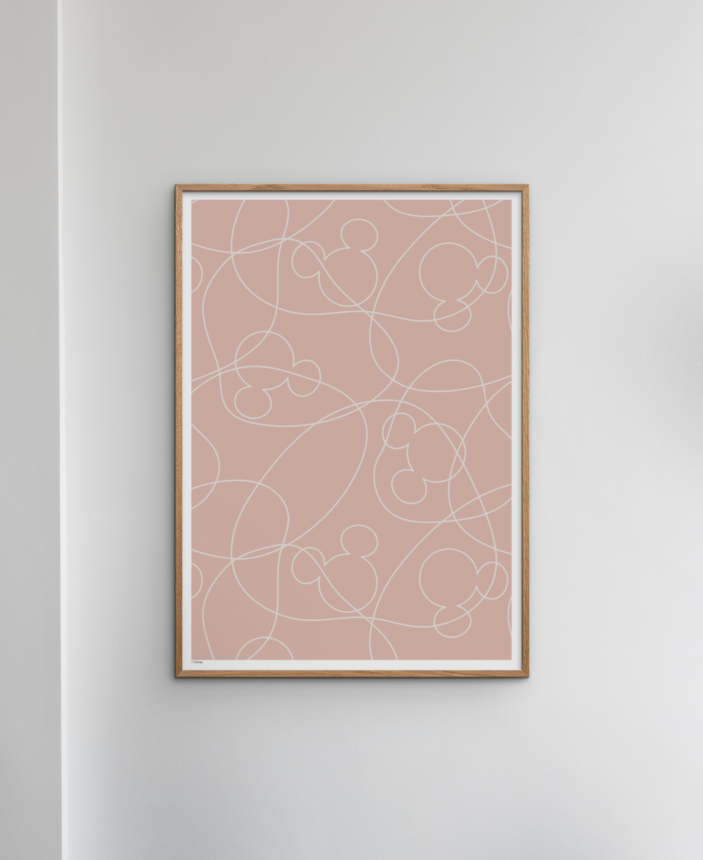 Disney - Mickey Mouse Pink & White Outline