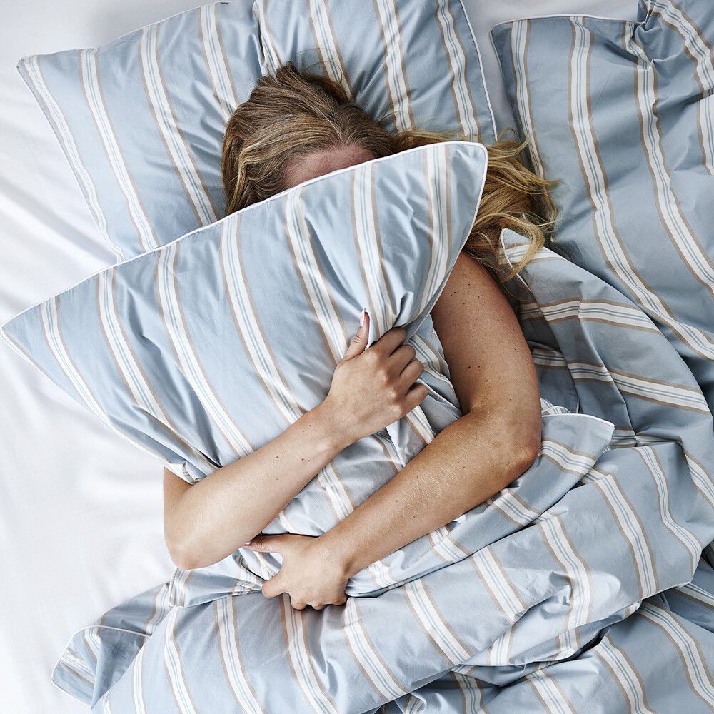 &Oslash;kologisk senges&aelig;t Cocoon stripe - GOTS