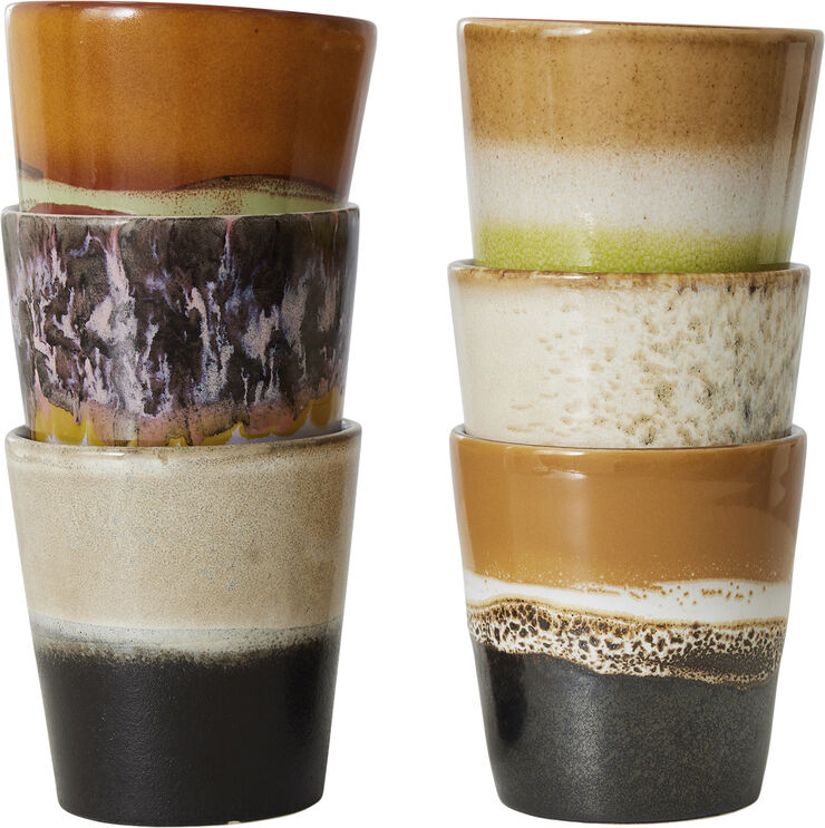 70s ceramics coffee mugs soil set of 6