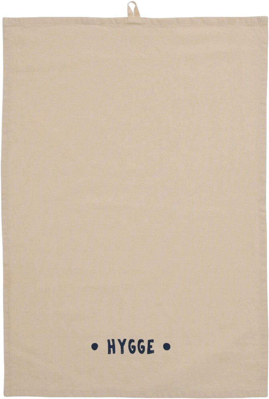 Viskestykke Hygge natur m/m&oslash;rkebl&aring;t print