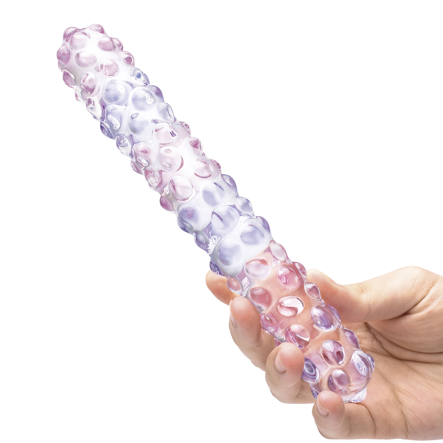 GLAS - PURPLE ROSE NUBBY DILDO