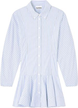 Stripe Cotton Buttoned Mini Dress