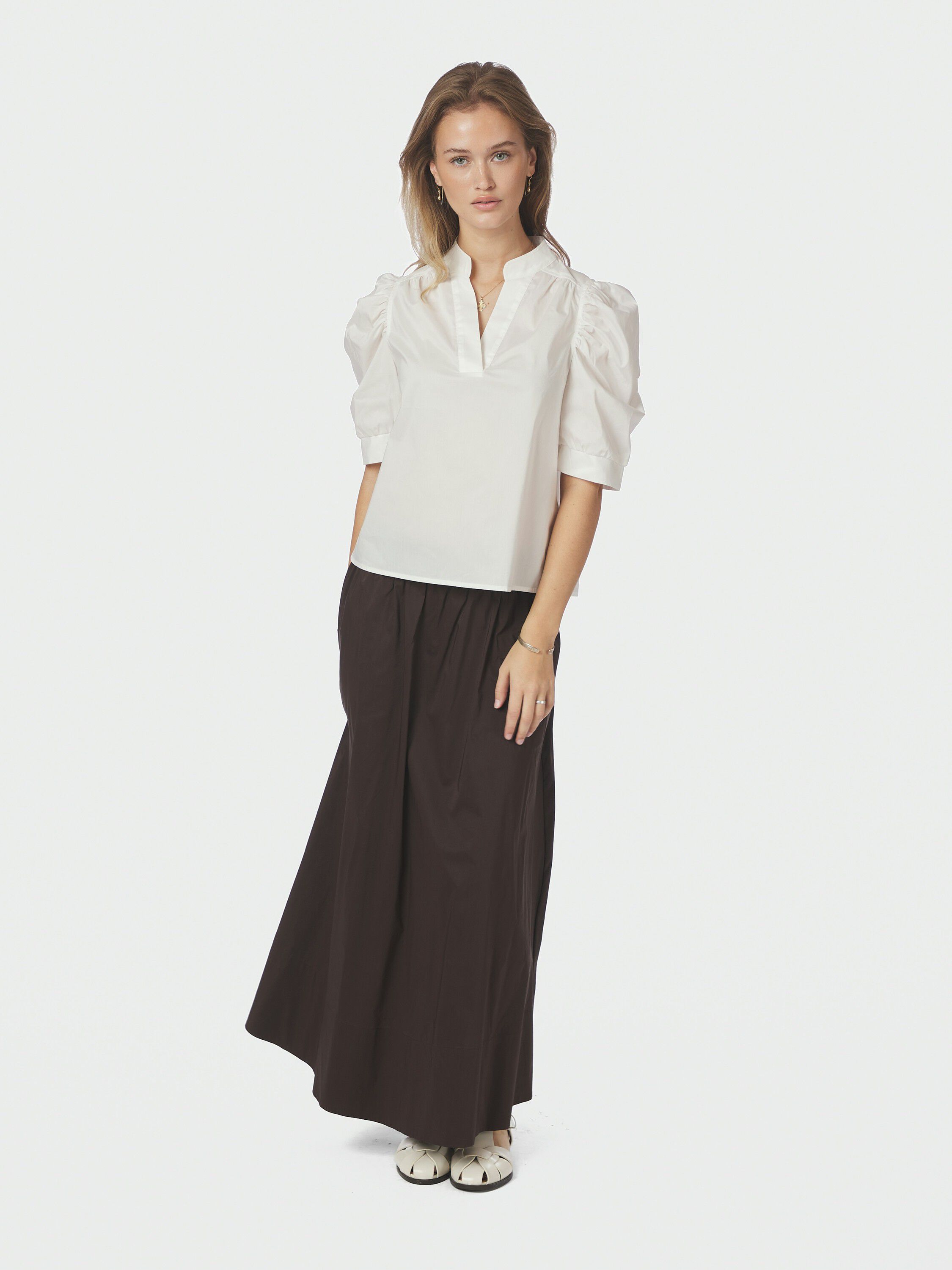 Yara Long Poplin Skirt