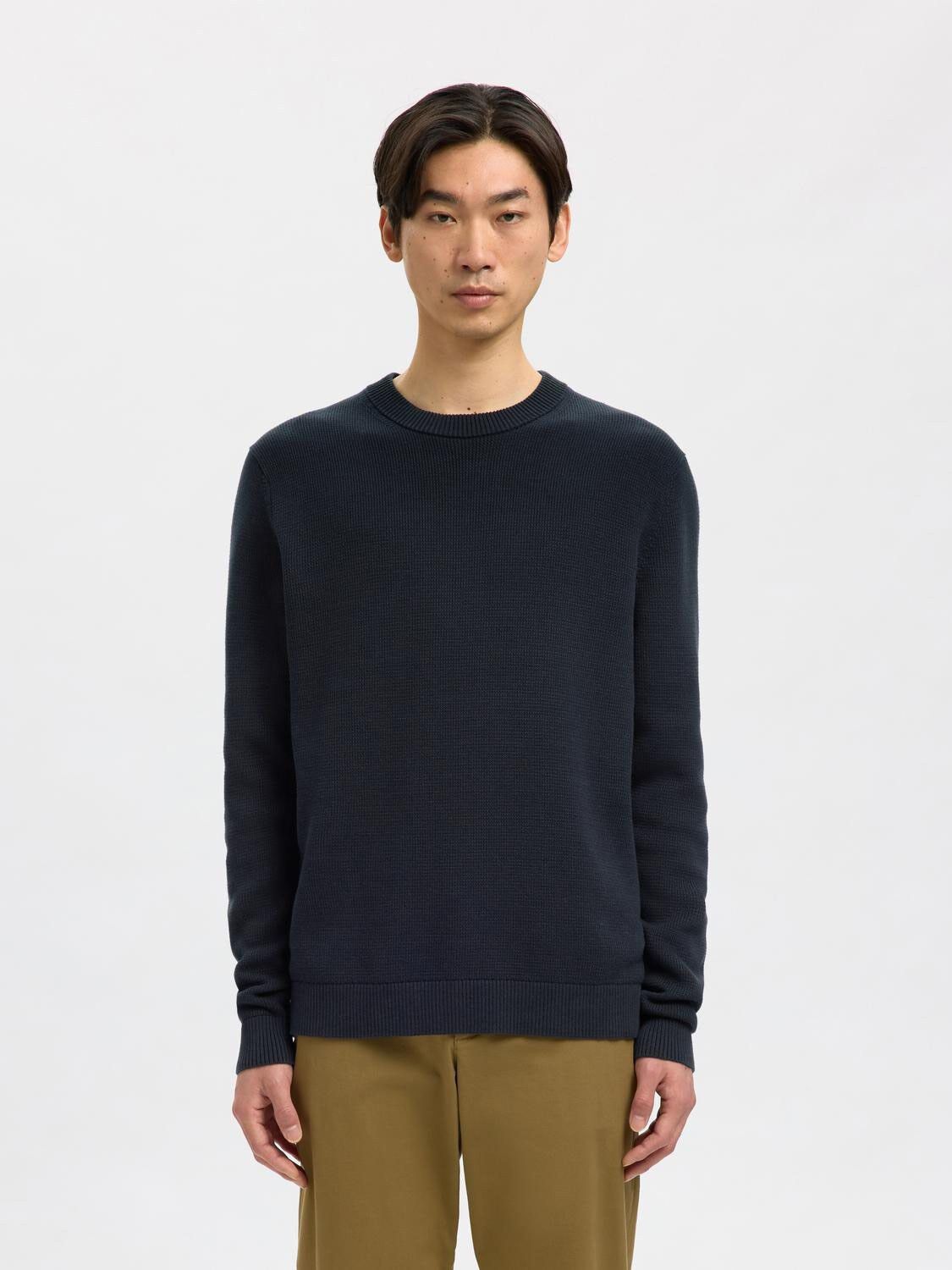 SLHDANE LS KNIT STRUCTURE CREW NECK