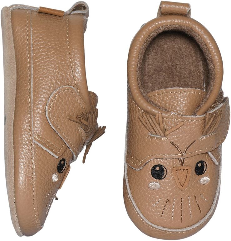 Owl leather slippers