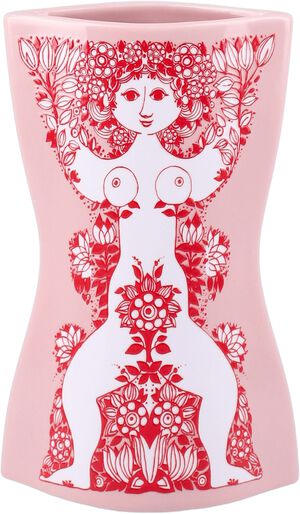 Nina Vase H16. 5 cm pink/r&oslash;d