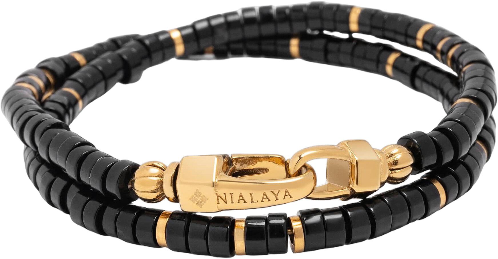 Black Onyx Heishi Wrap Bracelet