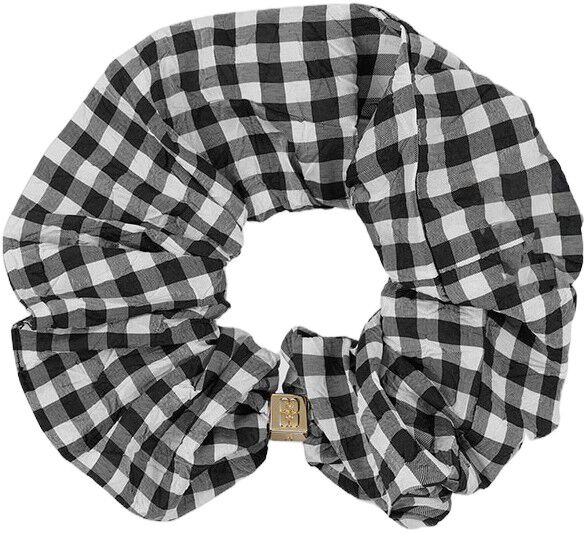 Crinkled Taffeta Check Scrunchie
