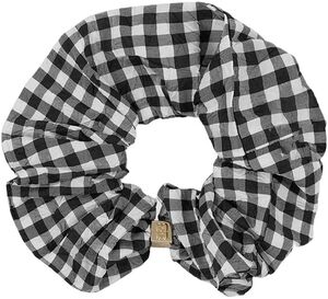 Crinkled Taffeta Check Scrunchie
