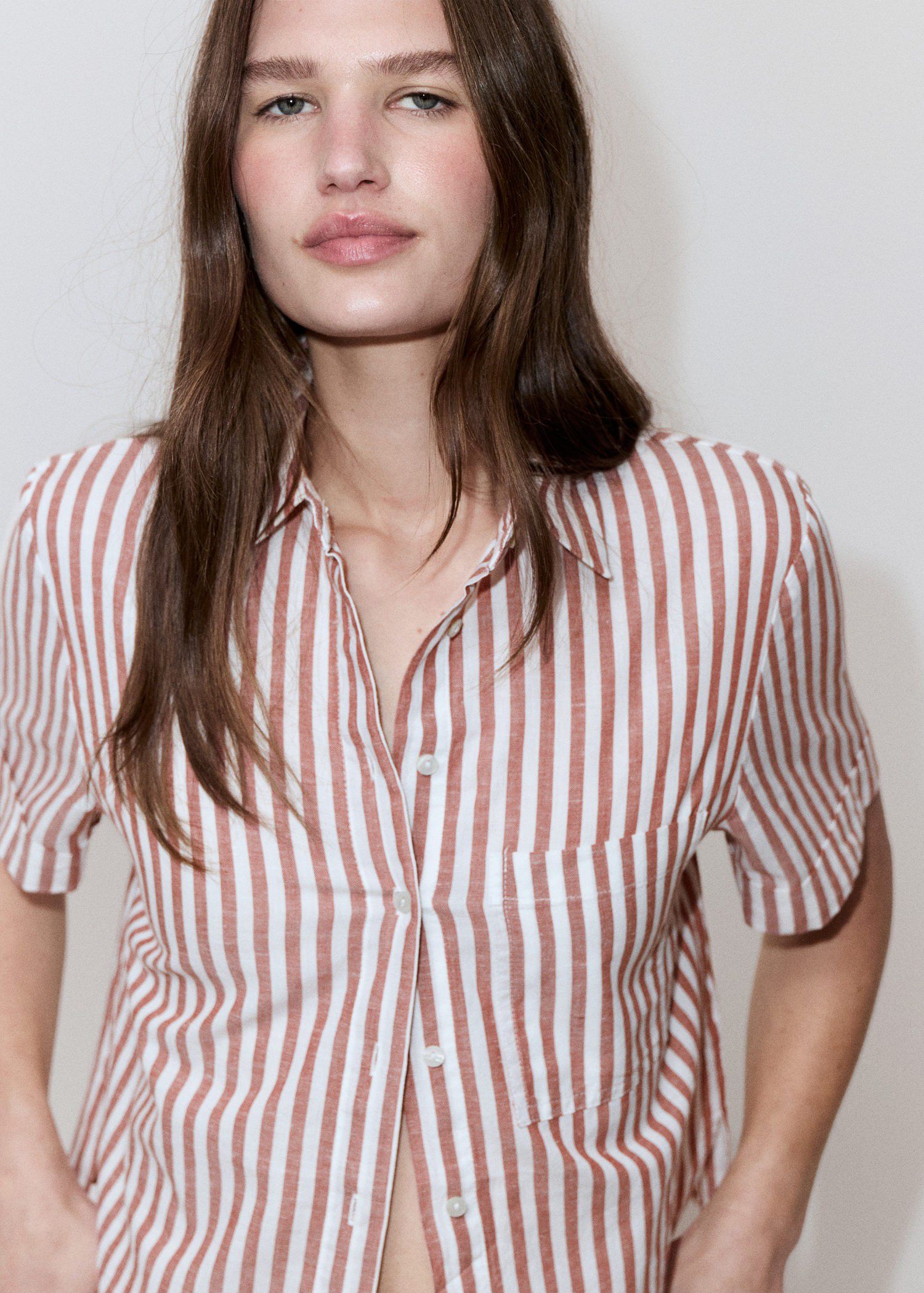 Striped cotton linen shirt