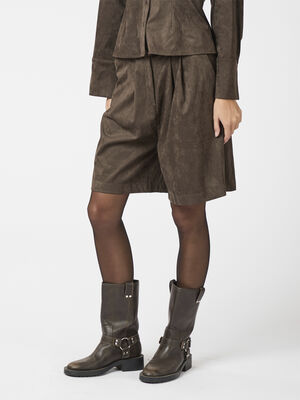 Nika Faux Suede Bermuda Shorts