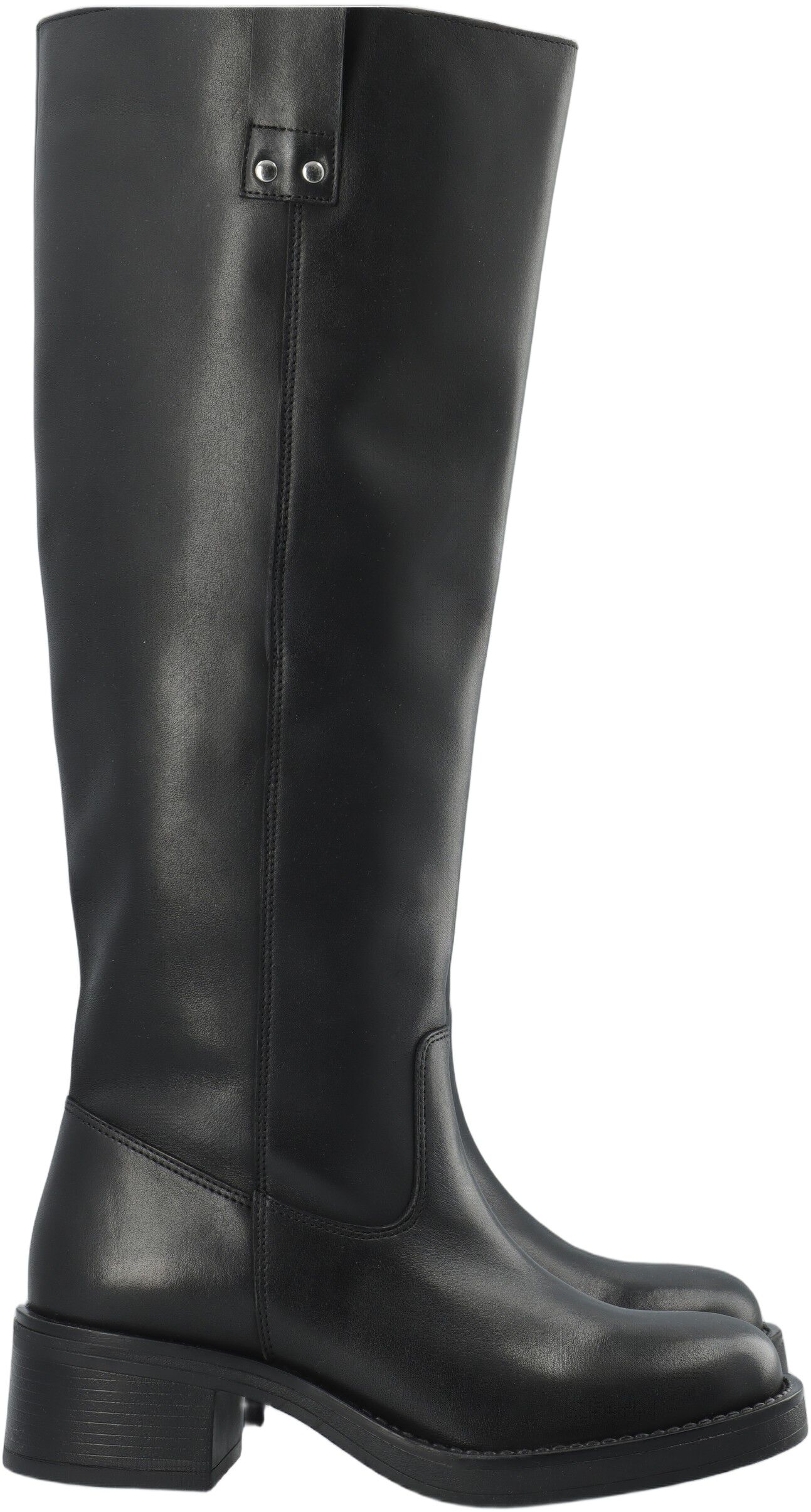 BIAMARY Knee High Pull On Boot Smooth Leather