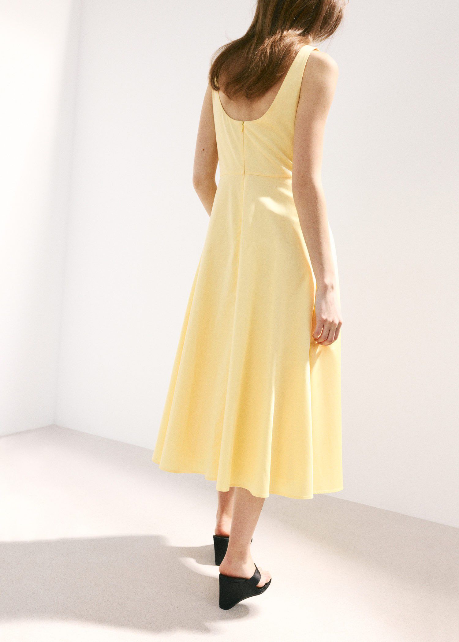 Boat-neck ruched dress