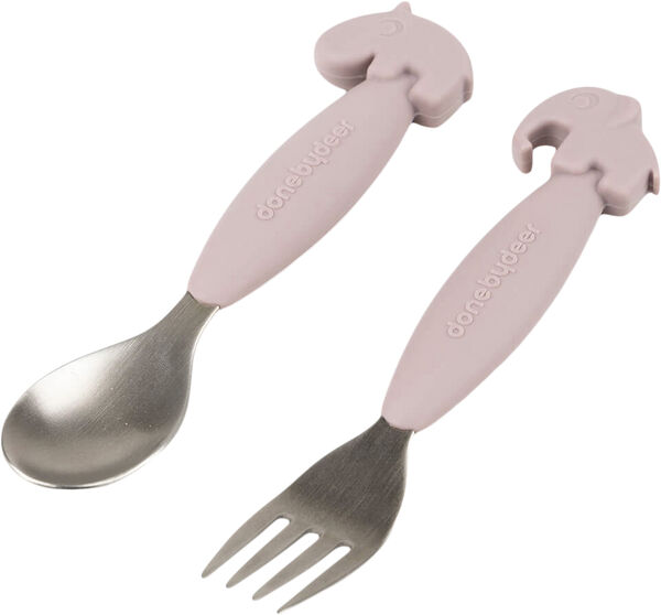 Easy-grip ske og gaffel sæt Deer friends Pudder
