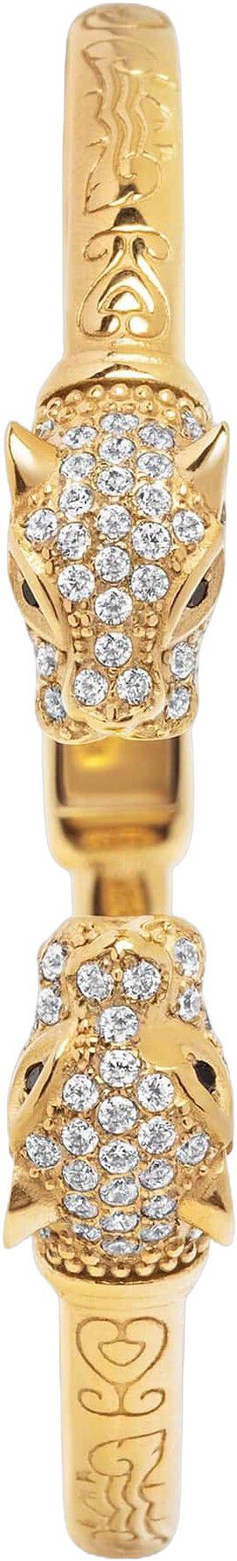 Men's Gold Plated CZ Panther Bangle