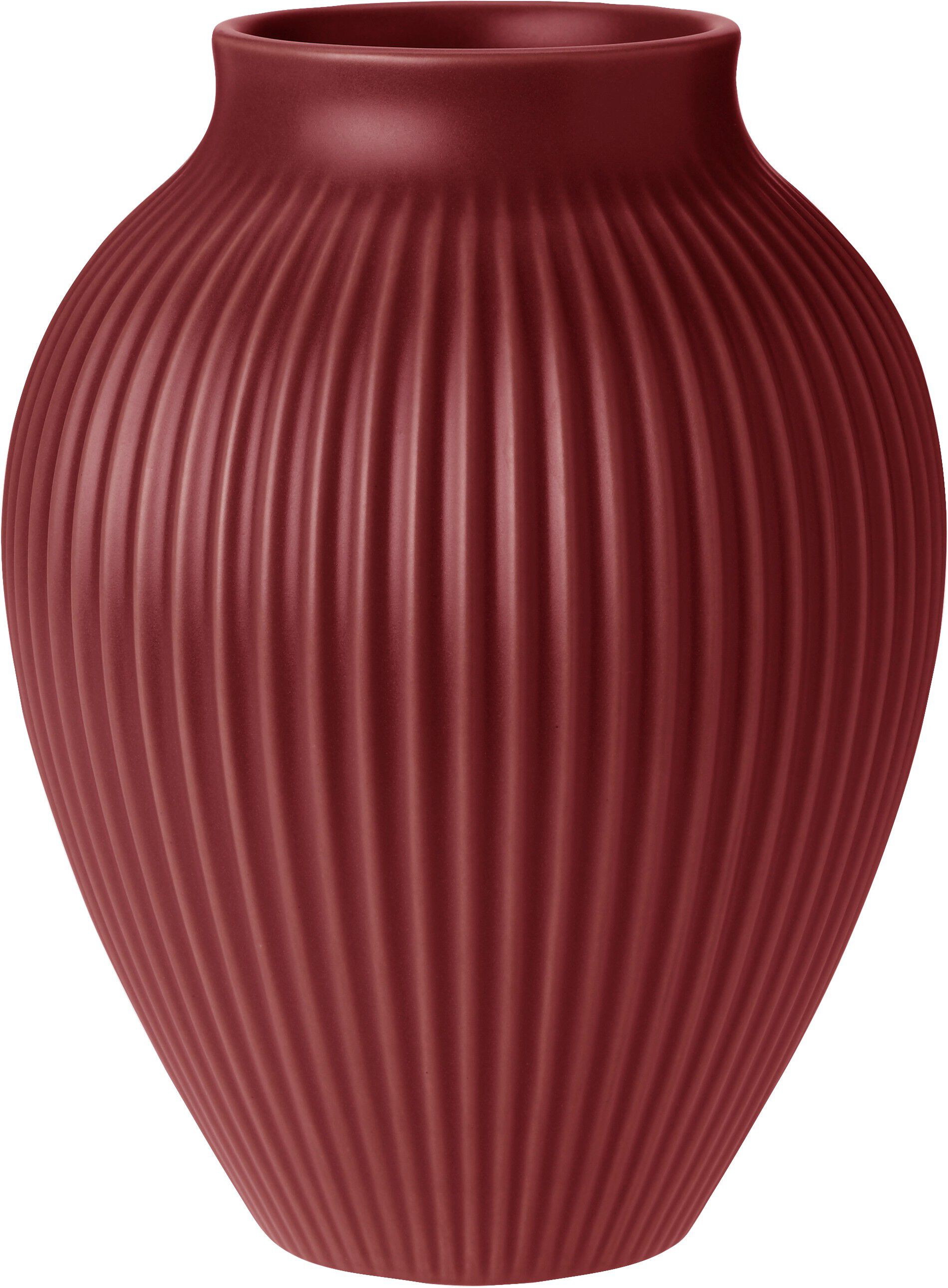 Knabstrup vase H 20 cm ripple soft cherry red