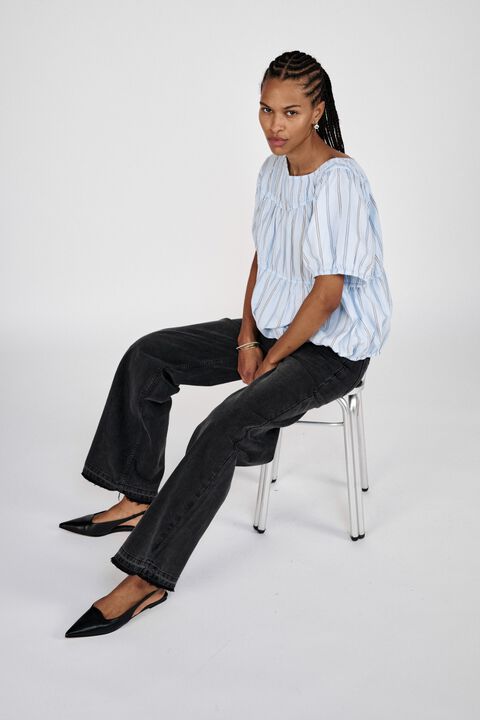 Denim black straight pants - Fellin