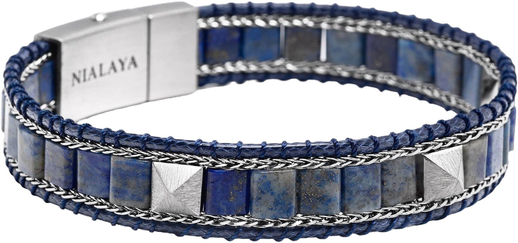 Blue Lapis Stud Bracelet