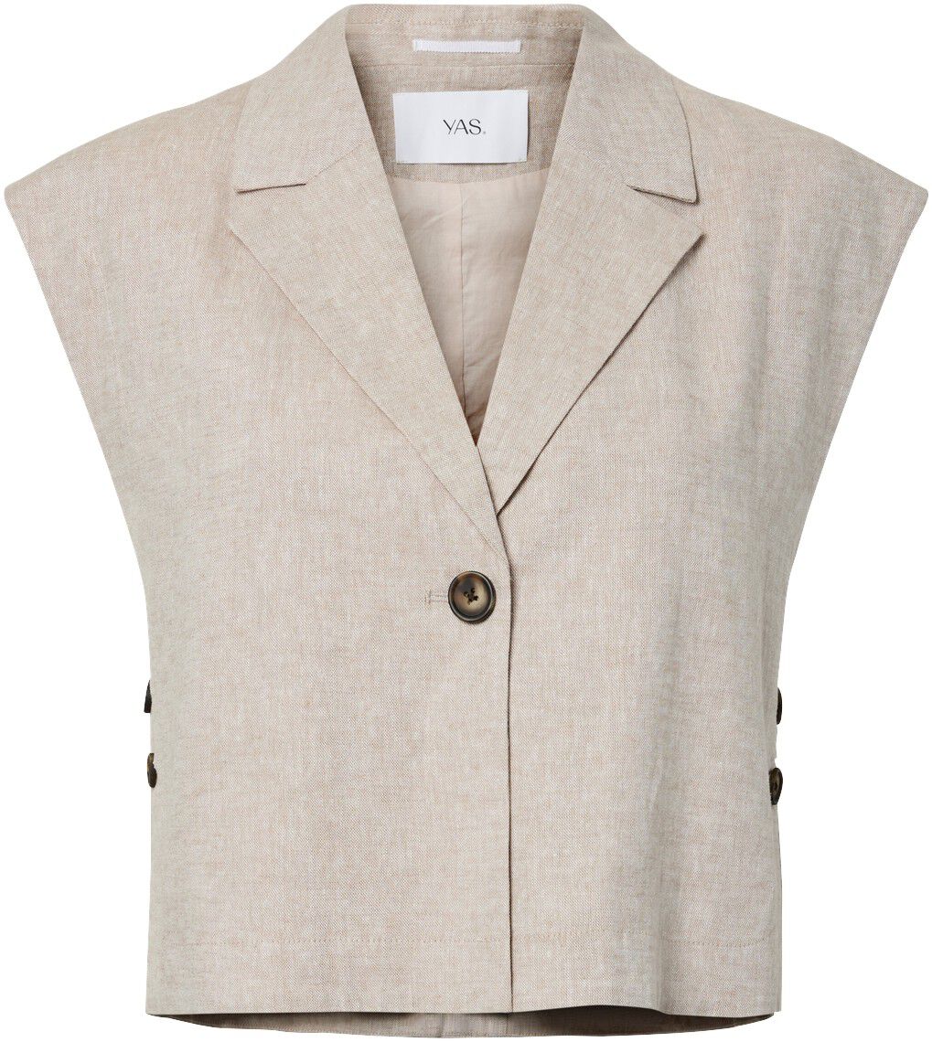 YASUSUMA SHORT LINEN BLEND WAISTCOA
