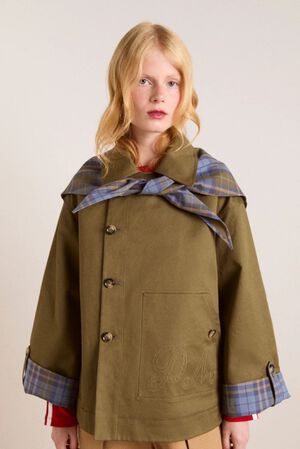 JERRY CROP TRENCH COAT - OLIVE